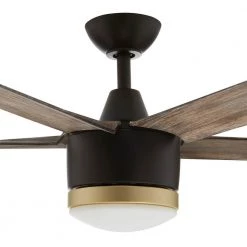 Merwry 56 in. Integrated LED Indoor/Outdoor Matte Black Ceiling Fan with Light Kit and Remote Control by Home Decorators Collection -Outlet Home Decorators Collection Store matte black home decorators collection ceiling fans with lights sw1422 56in mbk d4 1000