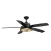 Kempston 52 in. Integrated LED Outdoor Matte Black Ceiling Fan with Light Kit and Remote Control by Home Decorators Collection -Outlet Home Decorators Collection Store matte black home decorators collection ceiling fans with lights sw1654wet mbk 64 1000