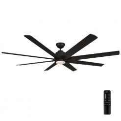Kensgrove 72 in. Integrated LED Indoor/Outdoor Matte Black Ceiling Fan with Light and Remote Control by Home Decorators Collection