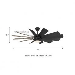 Trudeau 60 in. LED Indoor Matte Black Ceiling Fan with Light Kit and Remote Control by Home Decorators Collection -Outlet Home Decorators Collection Store matte black home decorators collection ceiling fans with lights yg545a mbk a0 1000