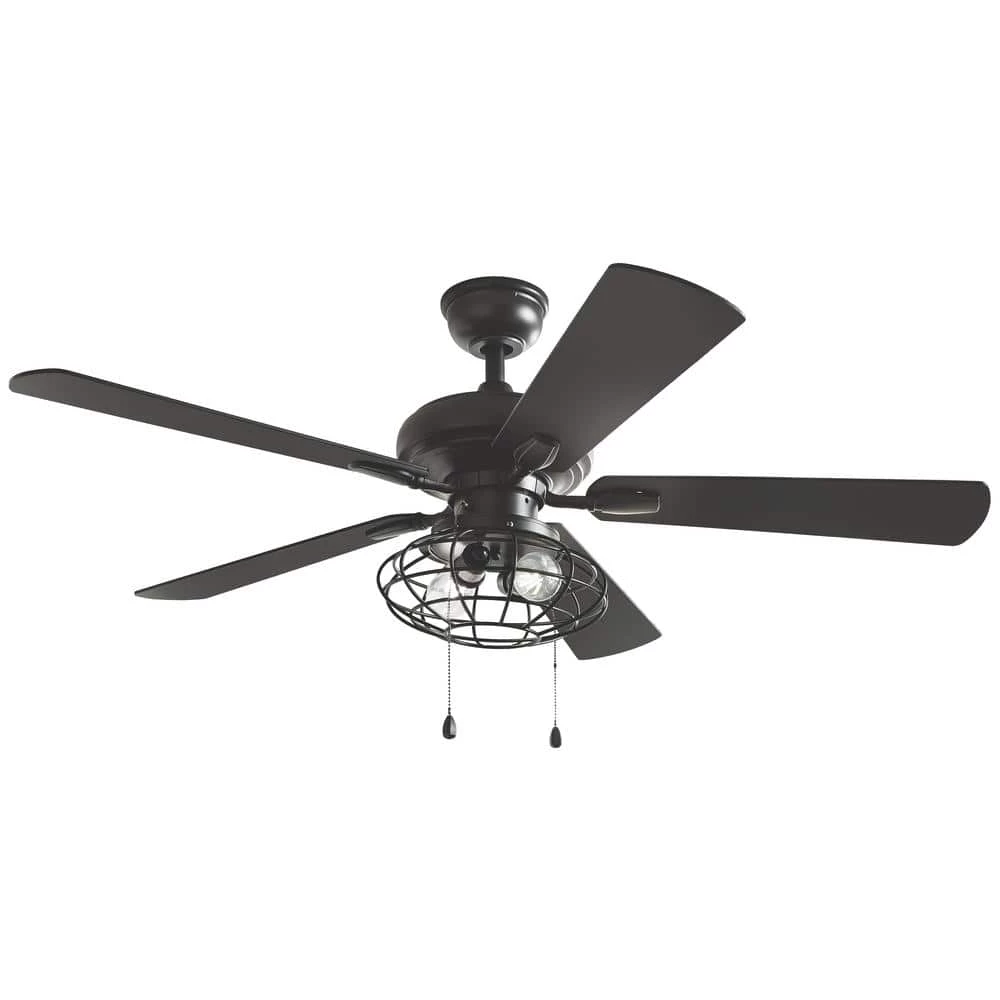 Ellard 52 in. LED Indoor Matte Black Ceiling Fan with Light by Home Decorators Collection 6 Ellard 52 in. LED Indoor Matte Black Ceiling Fan with Light by Home Decorators Collection - Image 4