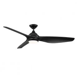 Bachton 60 in. Integrated LED DC Motor Matte Black Ceiling Fan with Light and Remote Control by Home Decorators Collection