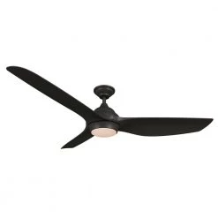 Bachton 60 in. Integrated LED DC Motor Matte Black Ceiling Fan with Light and Remote Control by Home Decorators Collection -Outlet Home Decorators Collection Store matte black home decorators collection ceiling fans with lights yg638a mbk c3 1000