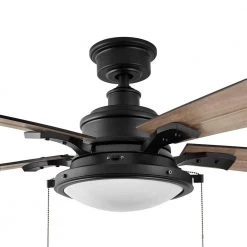 Baxley Point 54 in. Integrated LED Indoor/Outdoor Matte Black Ceiling Fan with Light by Home Decorators Collection -Outlet Home Decorators Collection Store matte black home decorators collection ceiling fans with lights yg786 mbk 66 1000