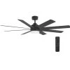 Celene 62 in. LED Indoor/Outdoor Matte Black Ceiling Fan with Light and Remote Control with Color Changing Technology by Home Decorators Collection -Outlet Home Decorators Collection Store matte black home decorators collection ceiling fans with lights yg908a mbk 64 1000