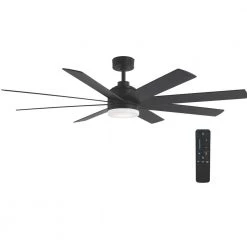 Celene 62 in. LED Indoor/Outdoor Matte Black Ceiling Fan with Light and Remote Control with Color Changing Technology by Home Decorators Collection