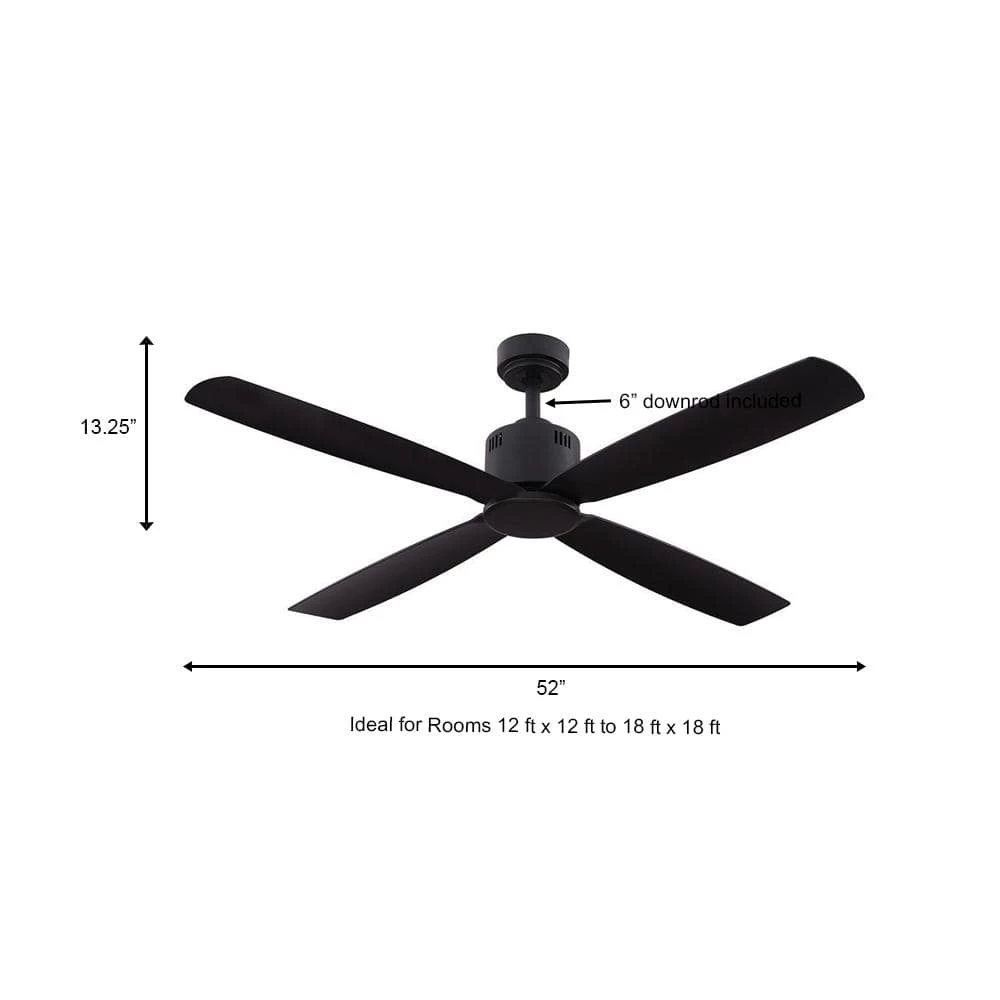 Kitteridge 52 in. Indoor Matte Black Ceiling Fan by Home Decorators Collection 6 Kitteridge 52 in. Indoor Matte Black Ceiling Fan by Home Decorators Collection - Image 4