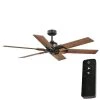 60 in. Winderige Indoor Matte Black Ceiling Fan with Remote Control and Downrod Included by Home Decorators Collection -Outlet Home Decorators Collection Store matte black home decorators collection ceiling fans without lights 56043 64 1000