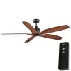 60 in. Sirrine Indoor/Outdoor Matte Black Smart Hubspace Ceiling Fan with Remote Control by Home Decorators Collection -Outlet Home Decorators Collection Store matte black home decorators collection ceiling fans without lights 56049 64 1000
