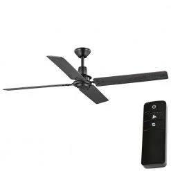 Gatson 60 in. Indoor Matte Black Ceiling Fan with DC Motor and Remote Control by Home Decorators Collection