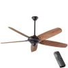Altura 68 in. Matte Black Ceiling Fan with Downrod, Remote Control and Reversible DC Motor; Light Kit Compatible by Home Decorators Collection -Outlet Home Decorators Collection Store matte black home decorators collection ceiling fans without lights 99981 64 1000