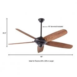 Altura 68 in. Matte Black Ceiling Fan with Downrod, Remote Control and Reversible DC Motor; Light Kit Compatible by Home Decorators Collection -Outlet Home Decorators Collection Store matte black home decorators collection ceiling fans without lights 99981 a0 1000