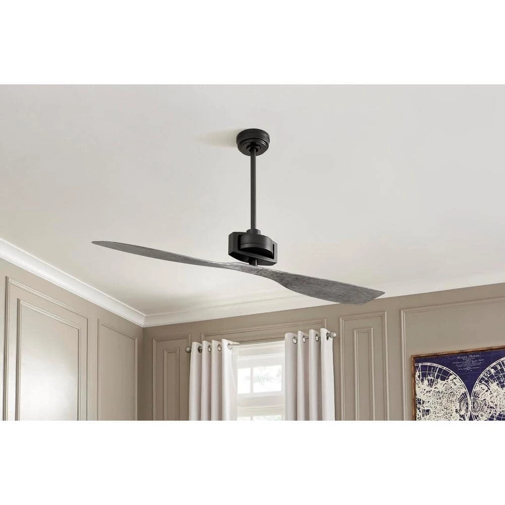 Alderbrook 60 in. Indoor Matte Black Ceiling fan with Remote Control by Home Decorators Collection 4 Alderbrook 60 in. Indoor Matte Black Ceiling fan with Remote Control by Home Decorators Collection - Image 2