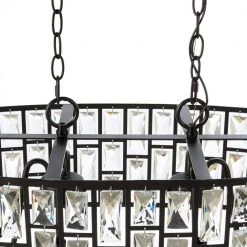 Kristella 6-Light Matte Black Linear Pendant with Clear Crystal Shade by Home Decorators Collection -Outlet Home Decorators Collection Store matte black home decorators collection chandeliers 30687 hbb 66 1000