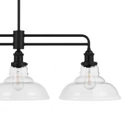 Rockwood 3-Light Black Dining Room Chandelier, Linear Kitchen Island Pendant Light by Home Decorators Collection -Outlet Home Decorators Collection Store matte black home decorators collection chandeliers 65191 40 1000