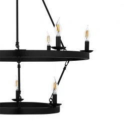Avery Place 9-Light Matte Black 2-Tier Traditional Chandelier by Home Decorators Collection -Outlet Home Decorators Collection Store matte black home decorators collection chandeliers ehd113620 9 bk 40 1000