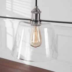 Sherman 3-Light Black Linear Island Pendant with Nickel Accents by Home Decorators Collection -Outlet Home Decorators Collection Store matte black home decorators collection chandeliers hd 1852 i 1d 1000
