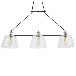 Sherman 3-Light Black Linear Island Pendant with Nickel Accents by Home Decorators Collection -Outlet Home Decorators Collection Store matte black home decorators collection chandeliers hd 1852 i 44 1000