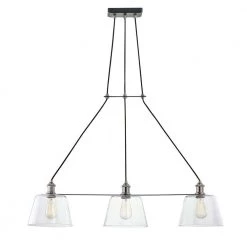 Sherman 3-Light Black Linear Island Pendant with Nickel Accents by Home Decorators Collection -Outlet Home Decorators Collection Store matte black home decorators collection chandeliers hd 1852 i 66 1000