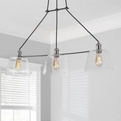 Sherman 3-Light Black Linear Island Pendant with Nickel Accents by Home Decorators Collection -Outlet Home Decorators Collection Store matte black home decorators collection chandeliers hd 1852 i e1 1000
