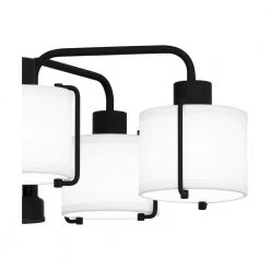 Brookley 5-Light Matte Black Chandelier with White Fabric Shades by Home Decorators Collection -Outlet Home Decorators Collection Store matte black home decorators collection chandeliers hd19546c1 44 1000