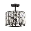 Kristella 12.5 in. 3-Light Matte Black Semi Flush Mount Light with Clear Crystal Shade by Home Decorators Collection 1 Kristella 12.5 in. 3-Light Matte Black Semi Flush Mount Light with Clear Crystal Shade by Home Decorators Collection -Outlet Home Decorators Collection Store matte black home decorators collection flush mount lights 31820 hbb 64 1000