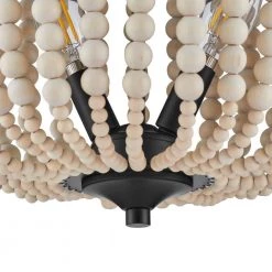 Harpswell 13 in. 2-Light Matte Black Flush Mount with Wood Beads Shade by Home Decorators Collection -Outlet Home Decorators Collection Store matte black home decorators collection flush mount lights dshd19543f 40 1000