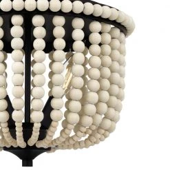 Harpswell 13 in. 2-Light Matte Black Flush Mount with Wood Beads Shade by Home Decorators Collection -Outlet Home Decorators Collection Store matte black home decorators collection flush mount lights dshd19543f 44 1000