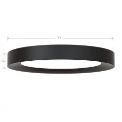 Calloway 15 in. Matte Black Selectable LED Flush Mount by Home Decorators Collection -Outlet Home Decorators Collection Store matte black home decorators collection flush mount lights jxm3011ll mb 40 1000