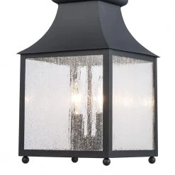 Rainbrook 2-Light Matte Black Outdoor Pendant Light with Seeded Glass by Home Decorators Collection -Outlet Home Decorators Collection Store matte black home decorators collection outdoor pendant lights 33654 1f 1000