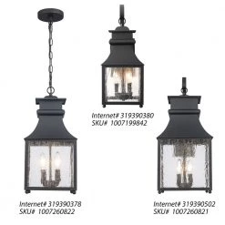 Rainbrook 2-Light Matte Black Outdoor Pendant Light with Seeded Glass by Home Decorators Collection -Outlet Home Decorators Collection Store matte black home decorators collection outdoor pendant lights 33654 31 1000