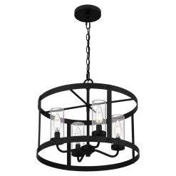 Rockwell 4-Light Matte Black Outdoor Pendant with Clear Glass Shades by Home Decorators Collection 19 Rockwell 4-Light Matte Black Outdoor Pendant with Clear Glass Shades by Home Decorators Collection -Outlet Home Decorators Collection Store matte black home decorators collection outdoor pendant lights dshd6089a 1f 1000