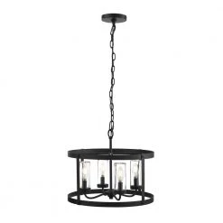Rockwell 4-Light Matte Black Outdoor Pendant with Clear Glass Shades by Home Decorators Collection 14 Rockwell 4-Light Matte Black Outdoor Pendant with Clear Glass Shades by Home Decorators Collection -Outlet Home Decorators Collection Store matte black home decorators collection outdoor pendant lights dshd6089a 40 1000