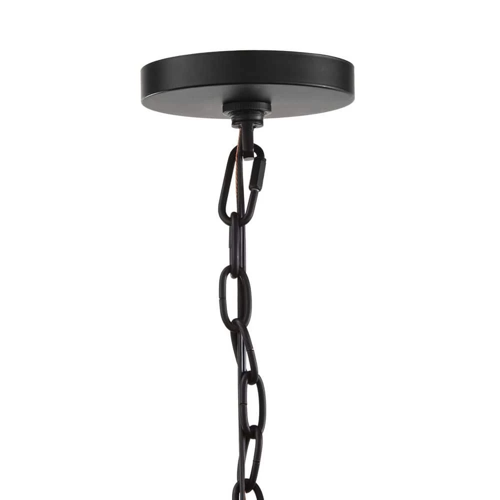 Rockwell 4-Light Matte Black Outdoor Pendant with Clear Glass Shades by Home Decorators Collection 6 Rockwell 4-Light Matte Black Outdoor Pendant with Clear Glass Shades by Home Decorators Collection - Image 4