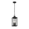 Havenridge 7-1/8 in. W 3-Light Matte Black Outdoor Hanging Pendant with Clear Glass by Home Decorators Collection -Outlet Home Decorators Collection Store matte black home decorators collection outdoor pendant lights ksz1703ax 01 mb 64 1000