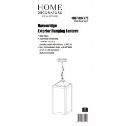 Havenridge 7-1/8 in. W 3-Light Matte Black Outdoor Hanging Pendant with Clear Glass by Home Decorators Collection -Outlet Home Decorators Collection Store matte black home decorators collection outdoor pendant lights ksz1703ax 01 mb 76 1000