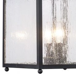 Rainbrook 2-Light Matte Black Hardwired Outdoor Extra Large Wall Lantern Sconce with Seeded Glass by Home Decorators Collection -Outlet Home Decorators Collection Store matte black home decorators collection outdoor sconces 23654 1f 1000