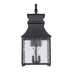 Rainbrook 2-Light Matte Black Hardwired Outdoor Extra Large Wall Lantern Sconce with Seeded Glass by Home Decorators Collection -Outlet Home Decorators Collection Store matte black home decorators collection outdoor sconces 23654 4f 1000