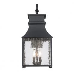 Rainbrook 2-Light Matte Black Hardwired Outdoor Extra Large Wall Lantern Sconce with Seeded Glass by Home Decorators Collection -Outlet Home Decorators Collection Store matte black home decorators collection outdoor sconces 23654 c3 1000