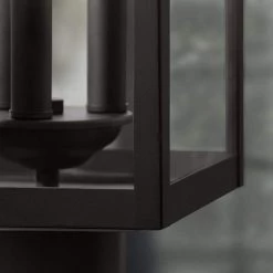 7-1/8 in. W Havenridge 3-Light Matte Black Outdoor Post with Clear Glass by Home Decorators Collection -Outlet Home Decorators Collection Store matte black home decorators collection post light sets ksz1803ax 01 mb 40 1000