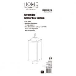 7-1/8 in. W Havenridge 3-Light Matte Black Outdoor Post with Clear Glass by Home Decorators Collection -Outlet Home Decorators Collection Store matte black home decorators collection post light sets ksz1803ax 01 mb 44 1000