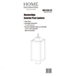 7-1/8 in. W Havenridge 3-Light Matte Black Outdoor Post with Clear Glass by Home Decorators Collection -Outlet Home Decorators Collection Store matte black home decorators collection post light sets ksz1803ax 01 mb fa 1000