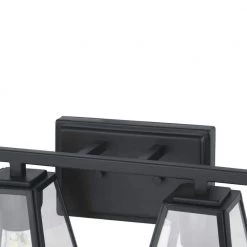 Mackenzie Place 30 in. 4-Light Matte Black Bathroom Vanity Light with Clear Glass Shades by Home Decorators Collection -Outlet Home Decorators Collection Store matte black home decorators collection vanity lighting 1030hdcmbdi 44 1000