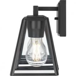 Mackenzie Place 30 in. 4-Light Matte Black Bathroom Vanity Light with Clear Glass Shades by Home Decorators Collection -Outlet Home Decorators Collection Store matte black home decorators collection vanity lighting 1030hdcmbdi 4f 1000