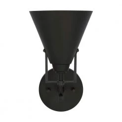 Insdale 1-Light Matte Black Modern Industrial Bathroom Vanity Light with Black Metal Shade by Home Decorators Collection -Outlet Home Decorators Collection Store matte black home decorators collection vanity lighting 4000301 112 c3 1000
