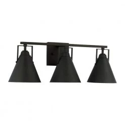 Insdale 3-Light Matte Black Modern Industrial Bathroom Vanity Light with Metal Shades by Home Decorators Collection 20 Insdale 3-Light Matte Black Modern Industrial Bathroom Vanity Light with Metal Shades by Home Decorators Collection -Outlet Home Decorators Collection Store matte black home decorators collection vanity lighting 4000303 112 44 1000