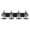 Georgina 30 in. 4-Light Matte Black Industrial Bathroom Vanity Light with Clear Seeded Glass Shades by Home Decorators Collection -Outlet Home Decorators Collection Store matte black home decorators collection vanity lighting hb2584 43 64 1000