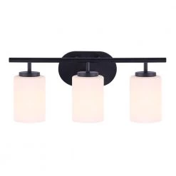 Tatum 3-Light Matte Black Vanity Light with White Opal Glass Shades by Home Decorators Collection -Outlet Home Decorators Collection Store matte black home decorators collection vanity lighting w772a03bk 4f 1000