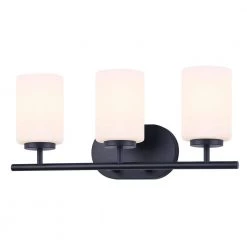 Tatum 3-Light Matte Black Vanity Light with White Opal Glass Shades by Home Decorators Collection -Outlet Home Decorators Collection Store matte black home decorators collection vanity lighting w772a03bk 76 1000