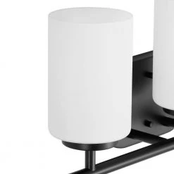 Tatum 3-Light Matte Black Vanity Light with White Opal Glass Shades by Home Decorators Collection -Outlet Home Decorators Collection Store matte black home decorators collection vanity lighting w772a03bk 77 1000